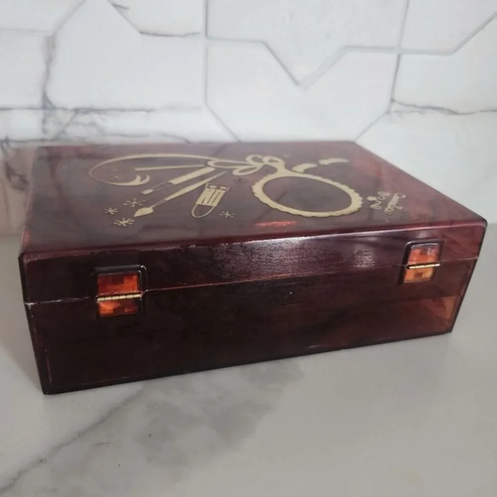 Vintage 50s Marble Acrylic‎ Cosmetic Case Storage Case Art Deco